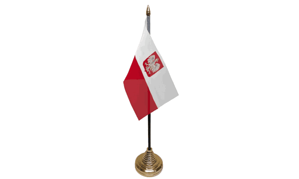 Poland Crest Table Flags